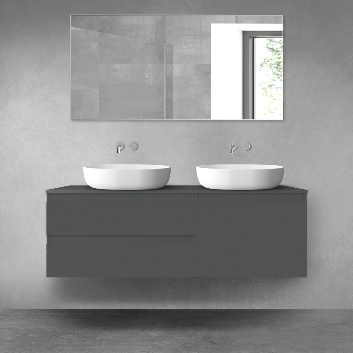Oltens Vernal zestaw mebli łazienkowych 140 cm z blatem grafit mat 68292400 - Wysyłka w 24h