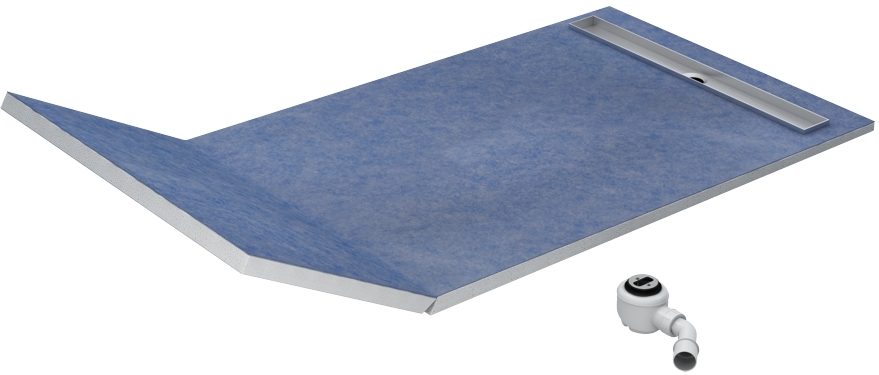 Schedpol Base S1 brodzik podpłytkowy 130+50x90 cm prostokątny Steel 10.034/OLSL