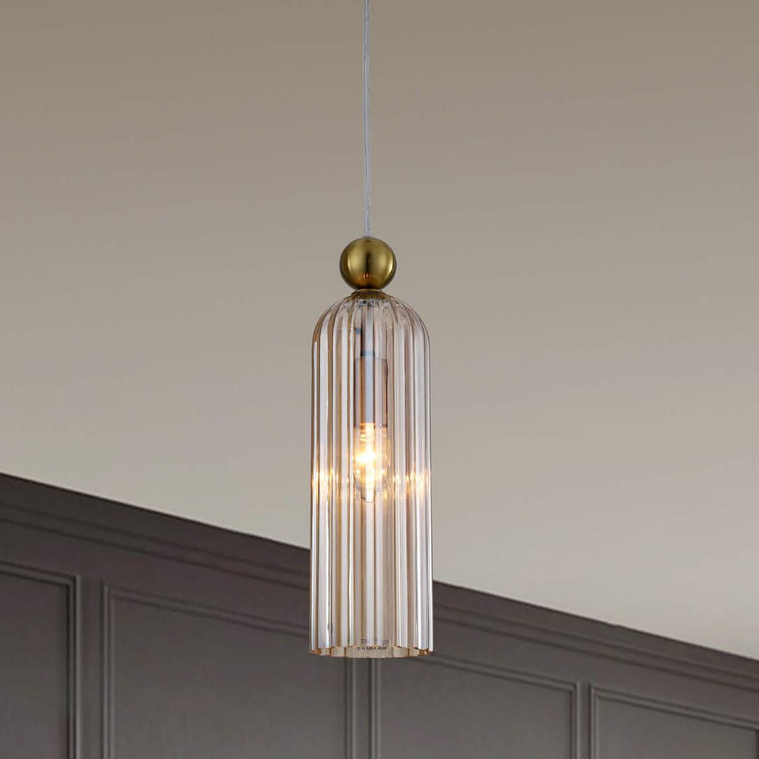 Light Prestige Piega lampa wisząca 1x40 W złota-bursztynowa LP-939/1PAMBER - Wysyłka w 24h