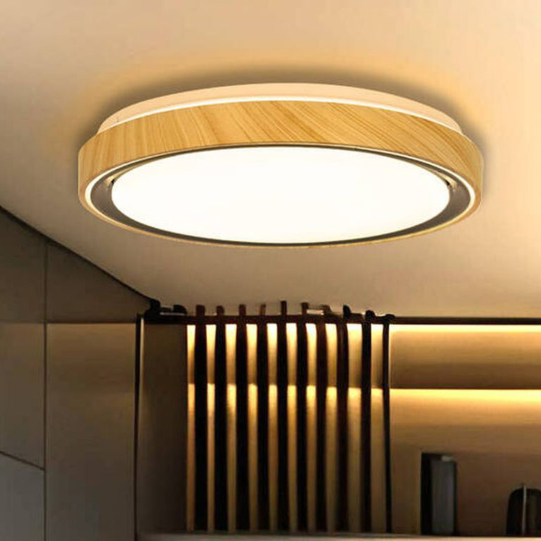Candellux Aflo plafon 1x24 W biały-czarny-drewno 14-33932