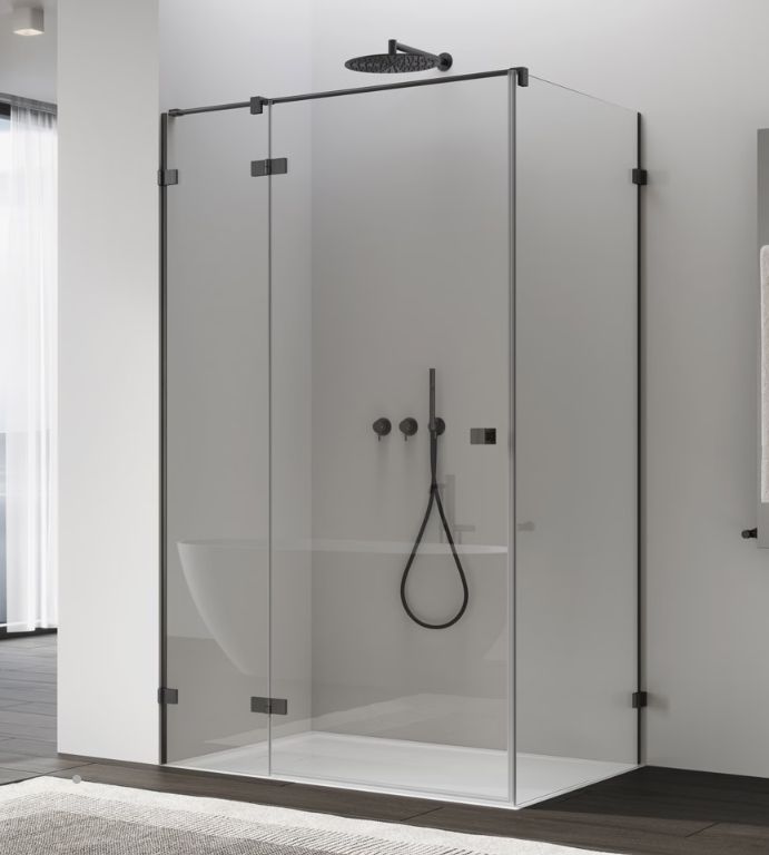 Ronal Annea ścianka prysznicowa 80 cm gunmetal szczotkowany/szkło przezroczyste ANT108002607