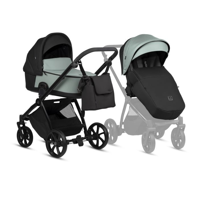 Tutis Mio 3+ - wielofunkcyjny wózek głęboko-spacerowy 2 w 1-Leather 039 Sage