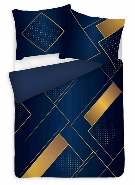 Pościel Satyna bawełniana PRESTIGE 220x200 wz. TM0268_30 złota geometria