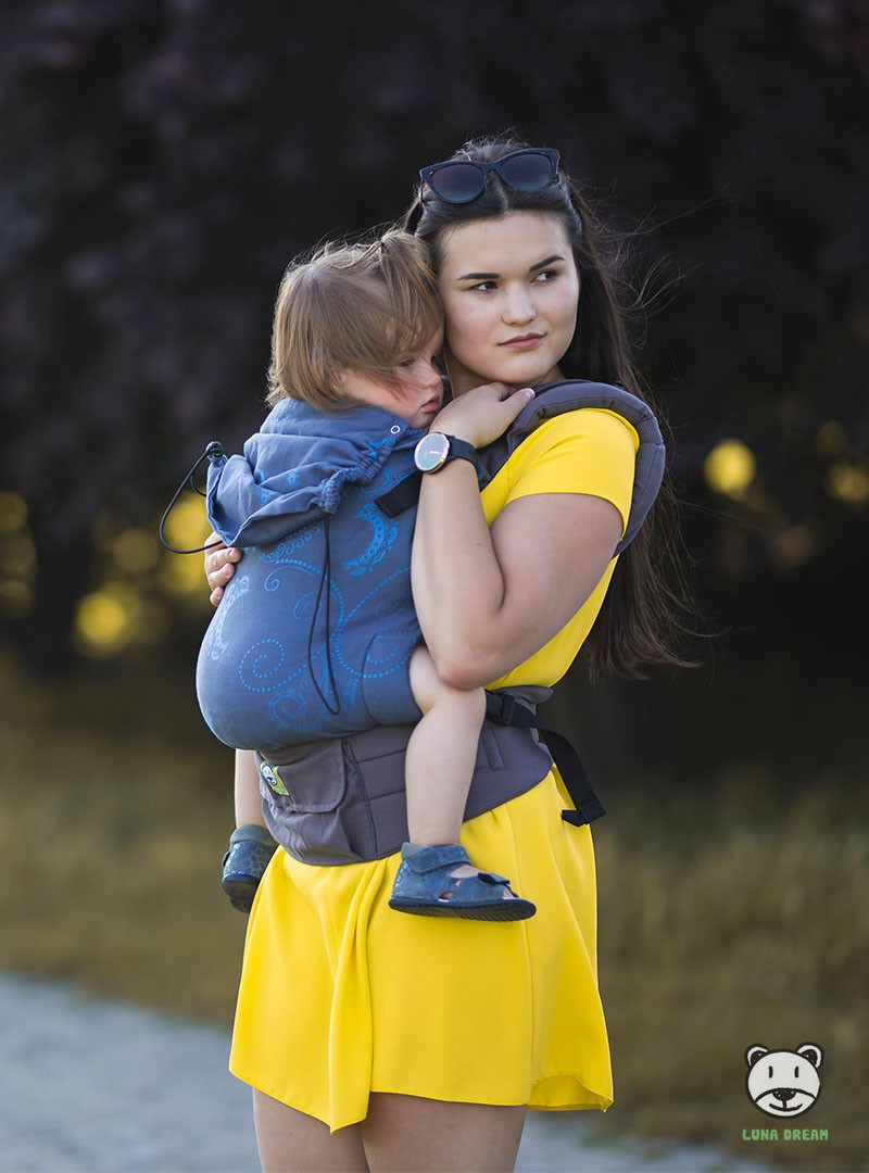 Nosidełko regulowane Grow Up Wrap: Luna Jeans ciemny Podstawowy