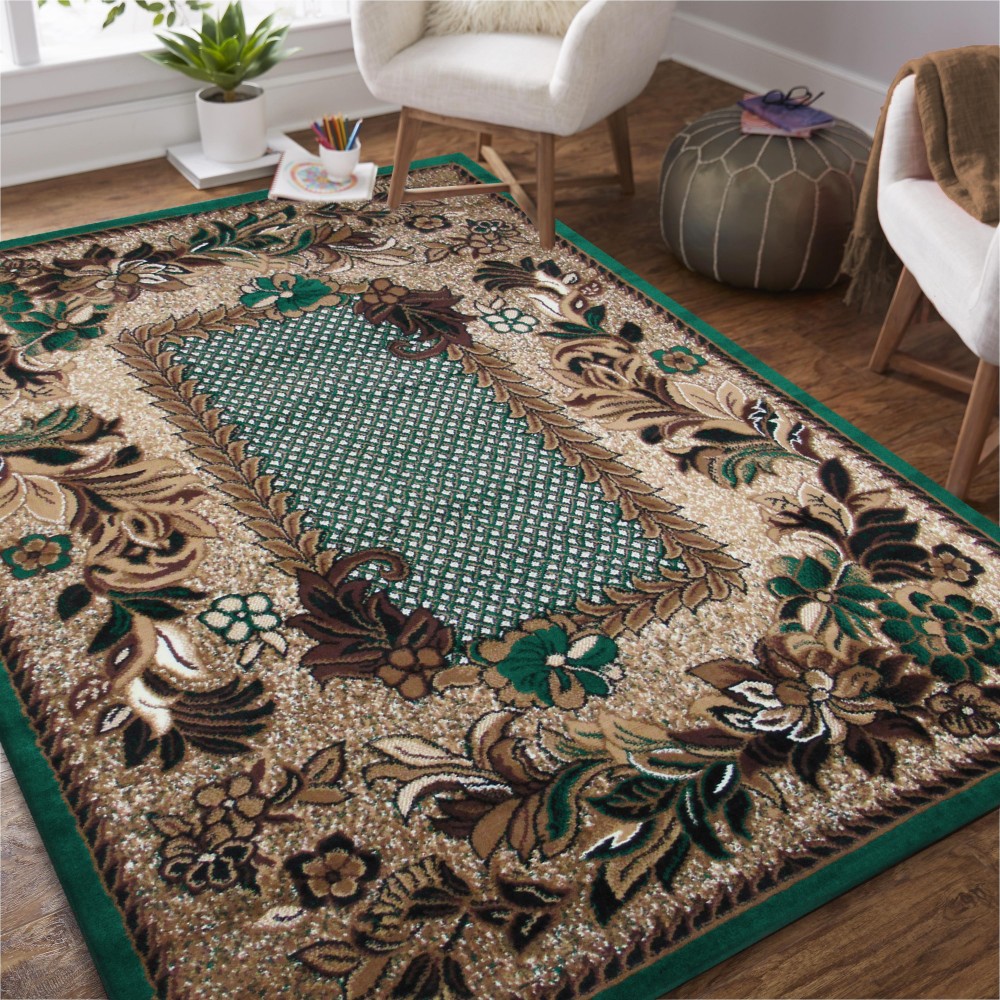Dywan - 60 x 100 cm - Zielony - Klasyczny - Dywanopol