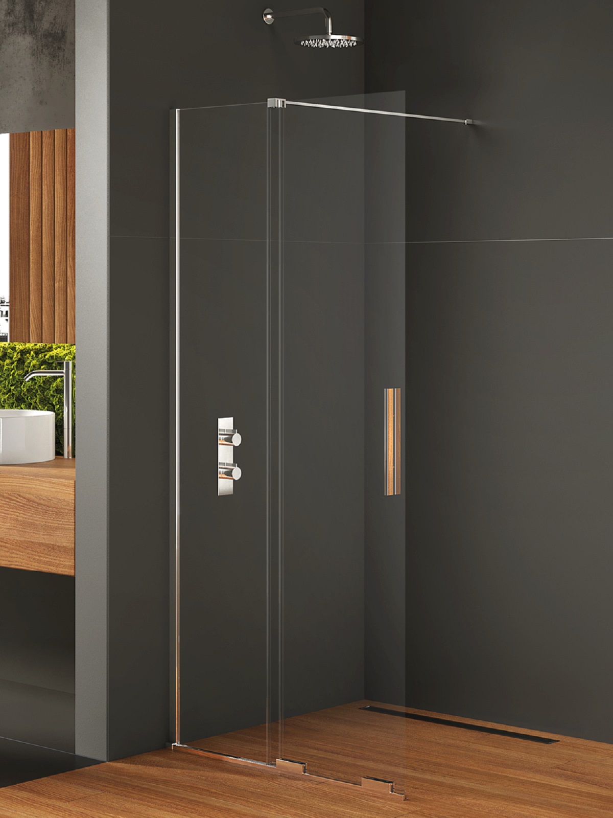 Darmowa Dostawa - Ścianka prysznicowa walk-in 150 cm chrom połysk/szkło przezroczyste New Trendy Smart EXK4092