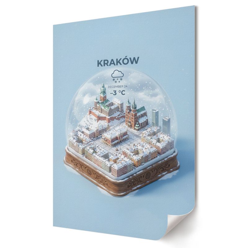 Plakat na ścianę Wallfluent Format A2 Kula śniegowa Kraków Artysta Jorn 1 szt.