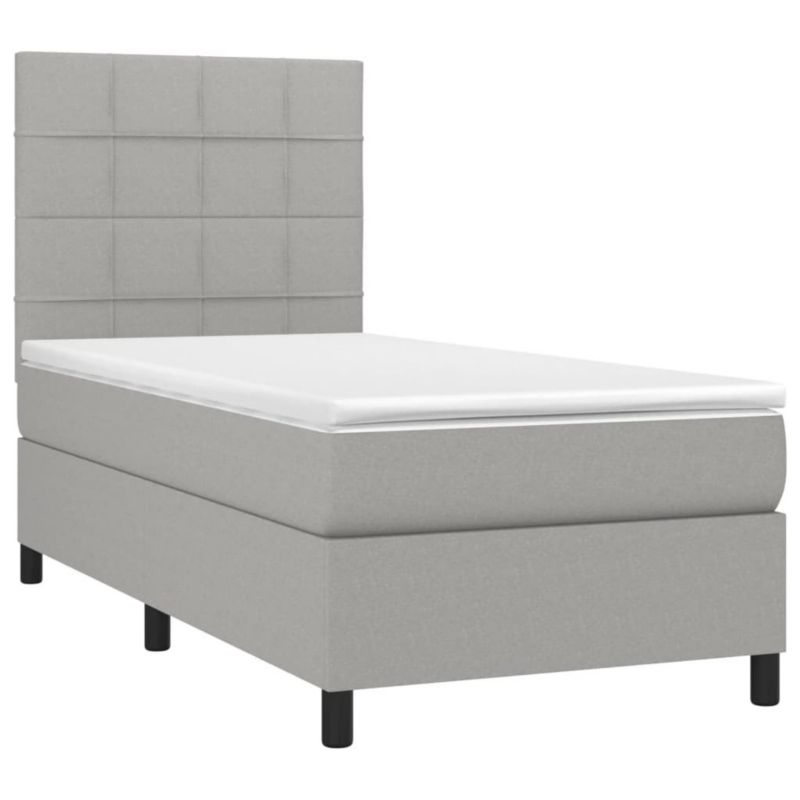 Łóżko kontynentalne WaszeMeble 90x200 cm jasnoszare WM-3134845 1 szt.