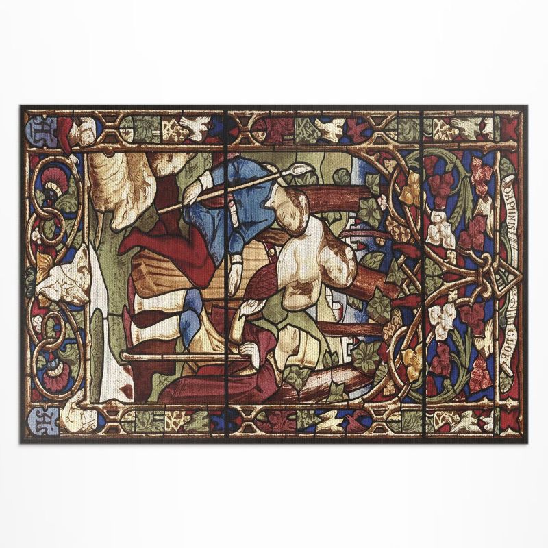 Balkonowy Dywan Winylowy UV Wallfluent 140x210 cm Sir Digby Wyatt imitacja witrażu gotyk 1 szt.