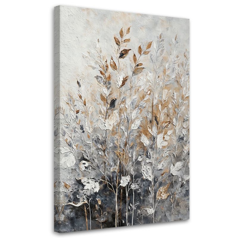 Obraz na płótnie Feeby Rośliny Abstrakcja Botanika Złoty 40x60cm 1szt