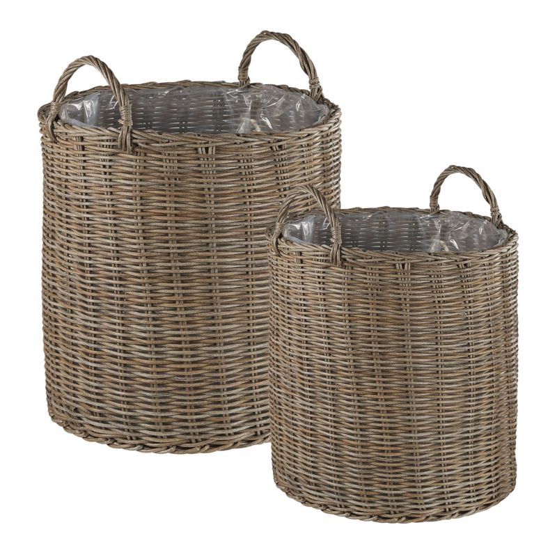 Zestaw 2 koszy na kwiaty Bitola 40/48 cm Brązowy Technorattan 1 par.