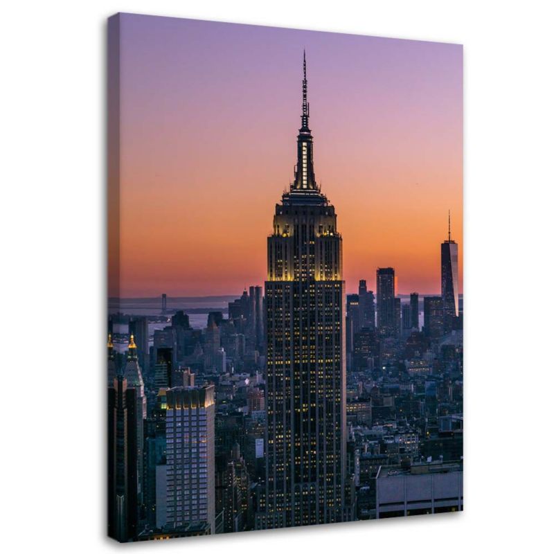 Obraz na płótnie Feeby Empire State Building o zachodzie słońca 30x45cm 1szt