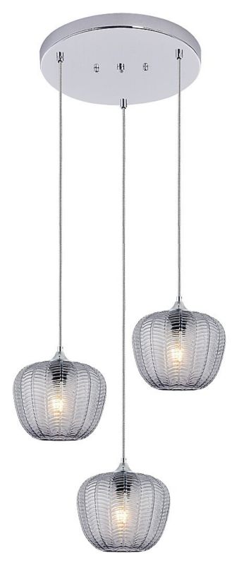 Lampa wisząca Rabalux Monet chromowana szkło dymne wym: 170 x 58,5 x 54,5 cm 3xE27 x 1 szt.