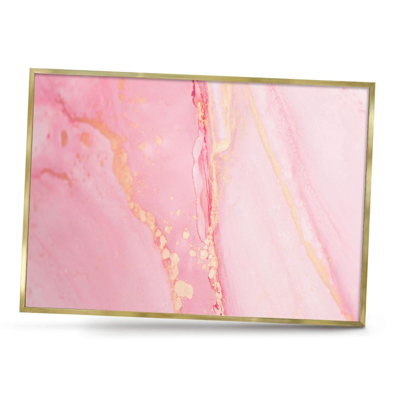 Magnetyczna tablica ozdobna ArtPrintCave 100x70 Różowa elegancja w złotej ramie 1szt