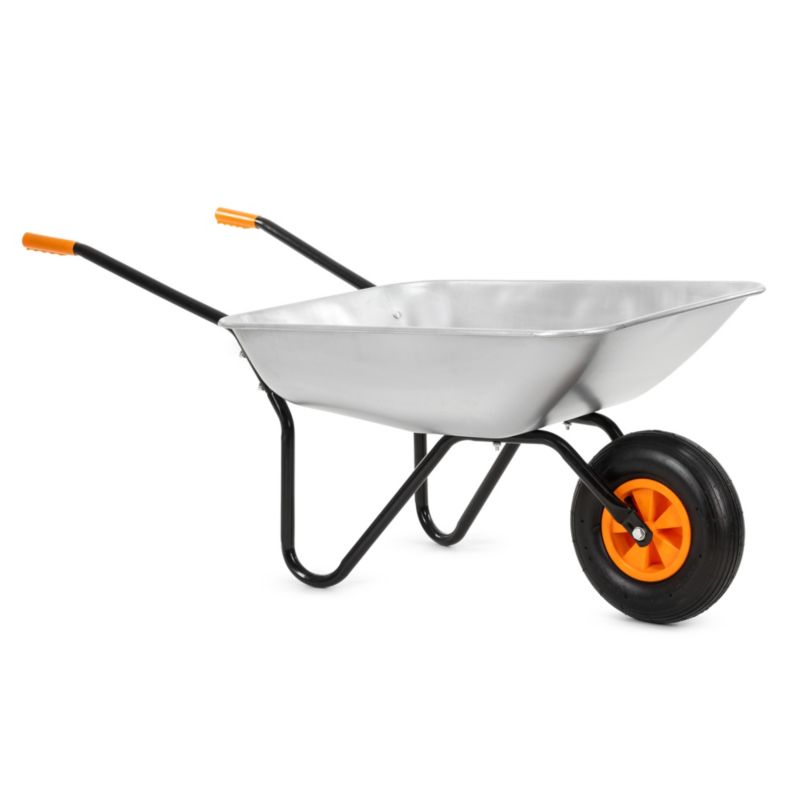 Taczka ogrodowa Springos 120 L ze stali ocynkowanej 135 x 60 x 55 cm jednokołowa 1 szt.