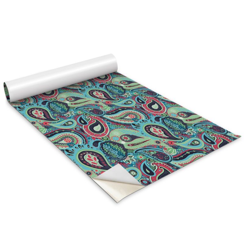 Okleina Meblowa Do Sypialni I Garderoby Wallfluent 100x50 cm Wzór Łezki Paisley Okleina Na Biurko I Regał 1 rol.