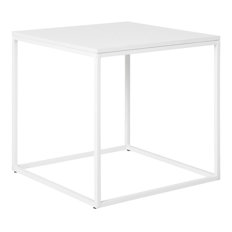 Stolik kawowy Vita kwadratowy INTESI biały nowoczesny metalowy 45x45 cm do salonu i sypialni 1 szt.