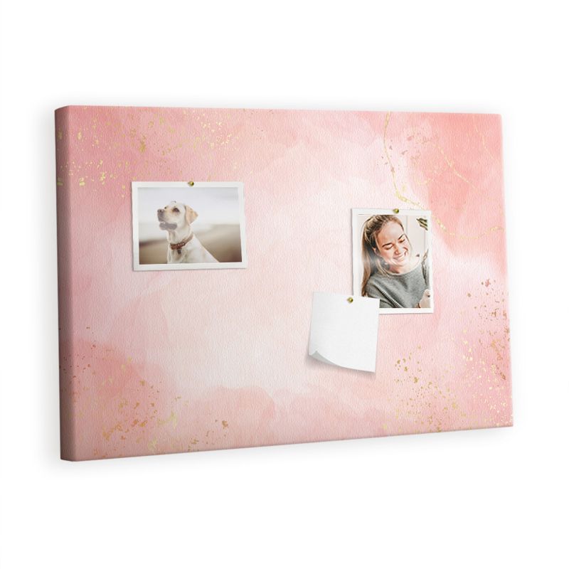 Tablica Korkowa Z Pinezkami Tulup 60x40 cm Różowy marmur Organizer ścienny Pinezki kolorowe 1 kpl
