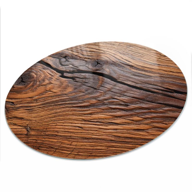 Blat Na Stolik ArtPrintCave fi70 cm Drewniana faktura - Hartowany Blat Szklany Ochronny 1 szt.