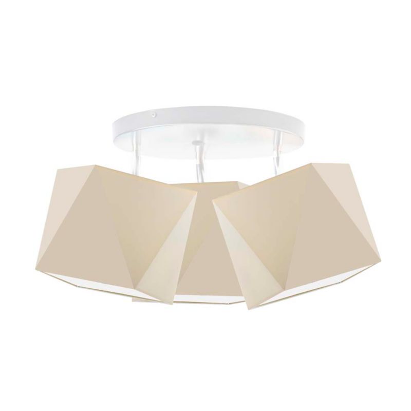 Lampa Volta Light Factory żyrandol plafon sufitowa z abażurami diament Ecru BURNE P3 1szt.