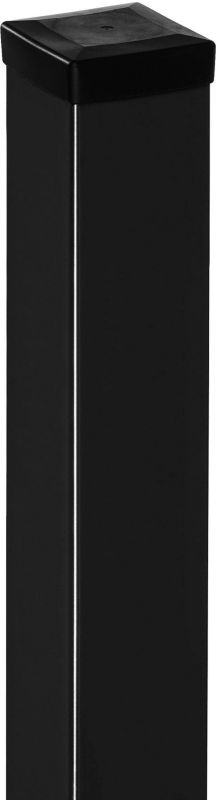 Słupek ogrodzeniowy gładki 10 x 10 x 200 cm czarny