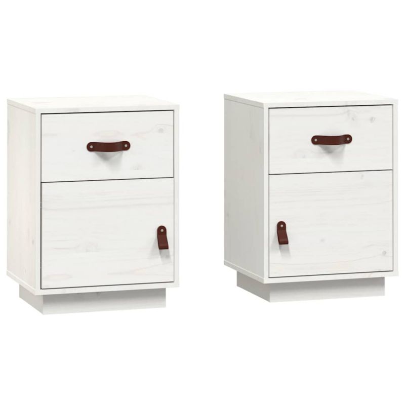 Szafki nocne WaszeMeble sosnowe białe WM-818308 2 szt.