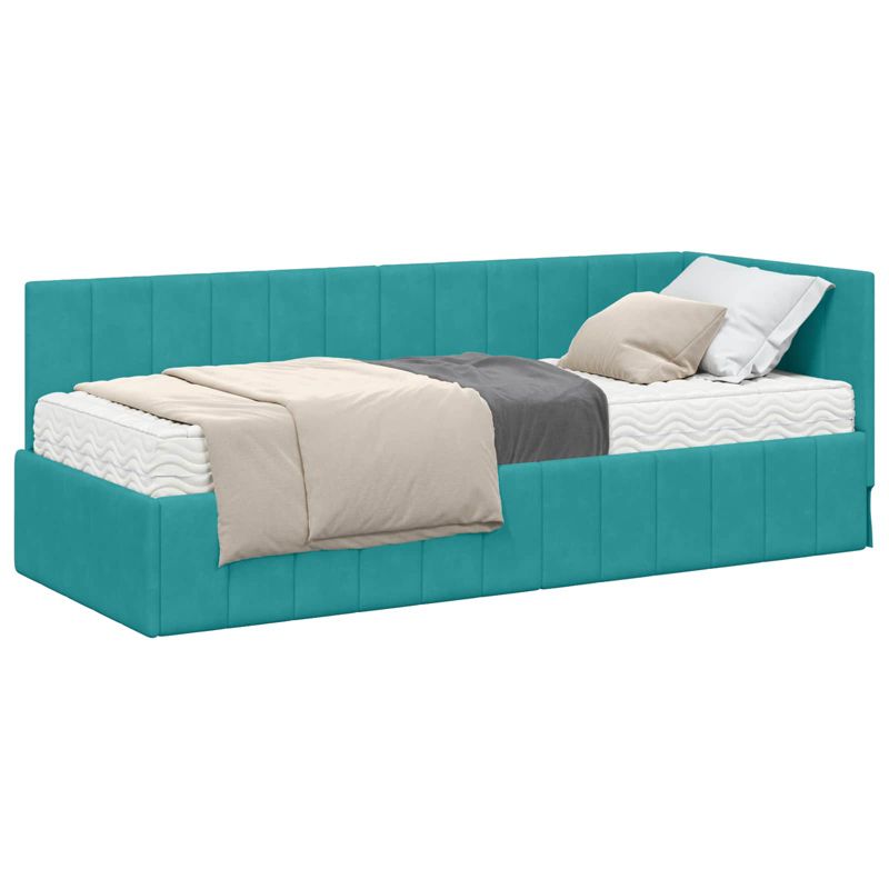 Łóżko Tapicerowane WaszeMeble z Materacem 80x200 cm Niebieskie WM-3393846 1 szt.