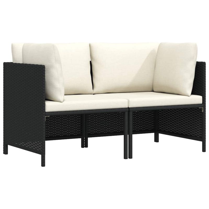 Sofa ogrodowa WaszeMeble z technorattanu czarna z poduszkami WM-313512 1 szt.