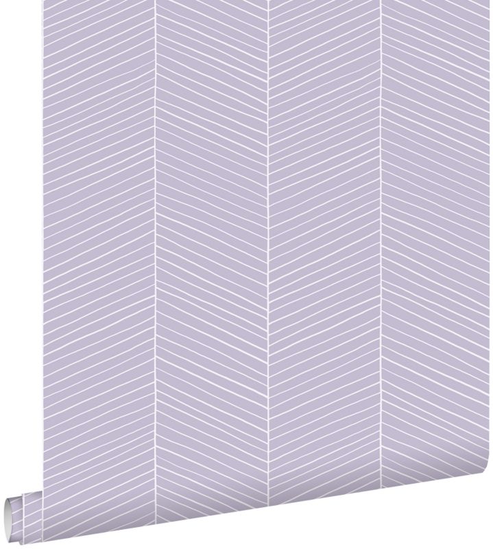 Tapeta ESTAhome motyw jodełki liliowo fioletowym 53 cm x 10.05 m - 1 rol.