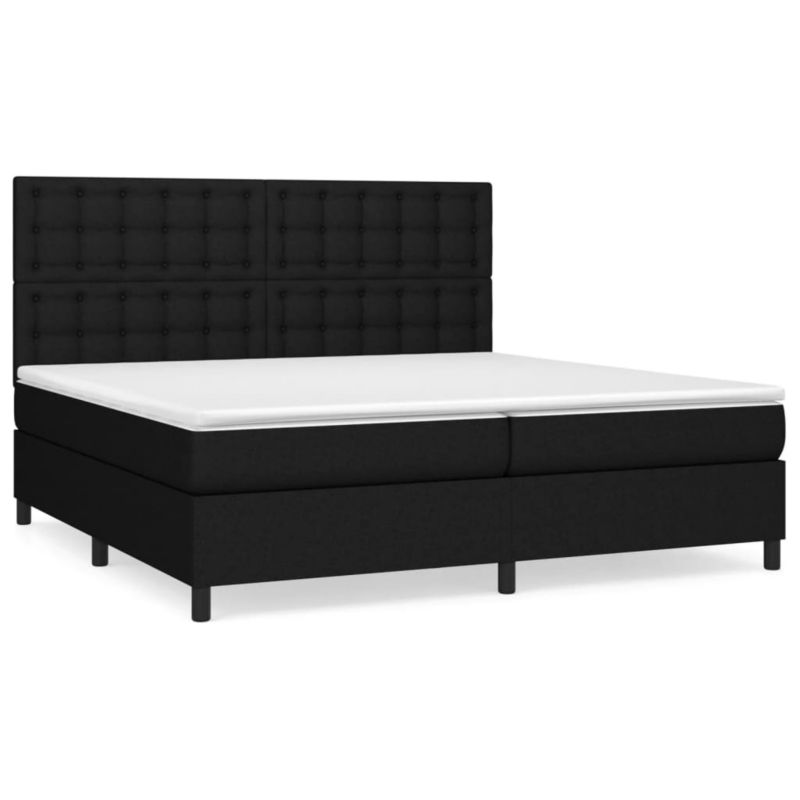Łóżko z materacem WaszeMeble 200x220 cm Czarny tkanina WM-3142123 1 szt.