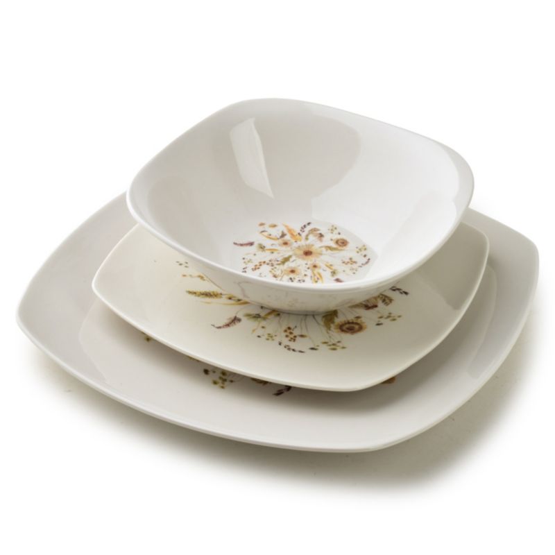 Komplet obiadowy porcelanowy Mondex LEA Beige 24/18/16,5 cm beż 18 el. kpl