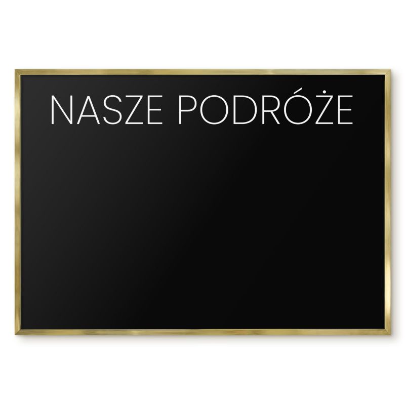Tablica Magnetyczna Na Magnesy Tulup 100x70 cm Nasze podróże 8 - Złota rama Do salonu, sypialni 1 szt.