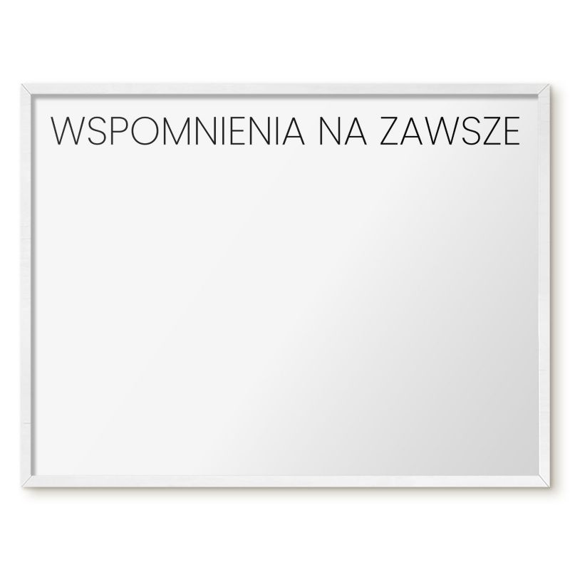 Tablica Do Magnesów Tulup 80x60 cm Wspomnienia na zawsze 3 - Biała rama Do salonu, sypialni 1 szt.
