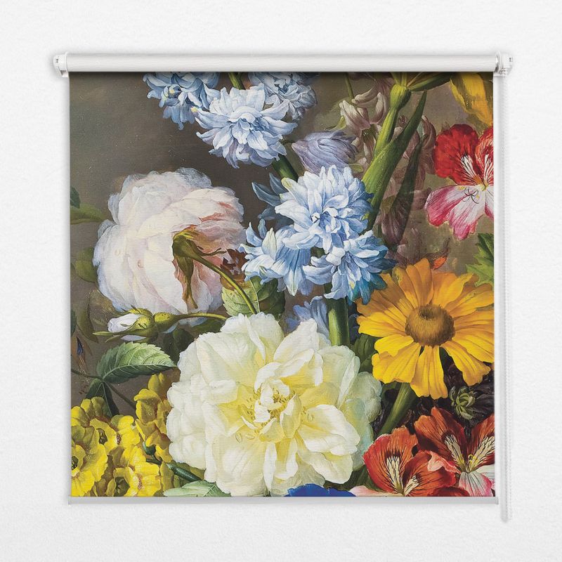 Roleta Wewnętrzna Tulup 100x100 cm Bukiet Kwiatów Montaż do ściany/sufitu 1 szt.