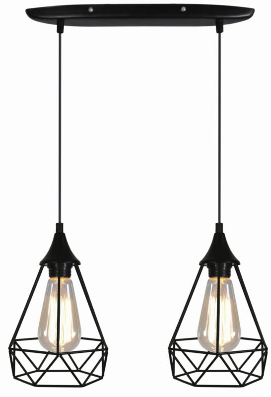 Lampa sufitowa Candellux Graf czarna wym: 115 x 49 x 19 cm 2xE27 x 60W 1 szt.
