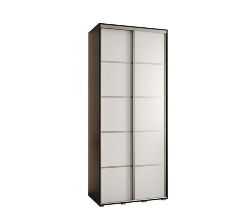 Szafa przesuwna Abiks DAVOS 4 wysoka szer.120cm gł.45cm czarny/biały/srebrny 1szt.