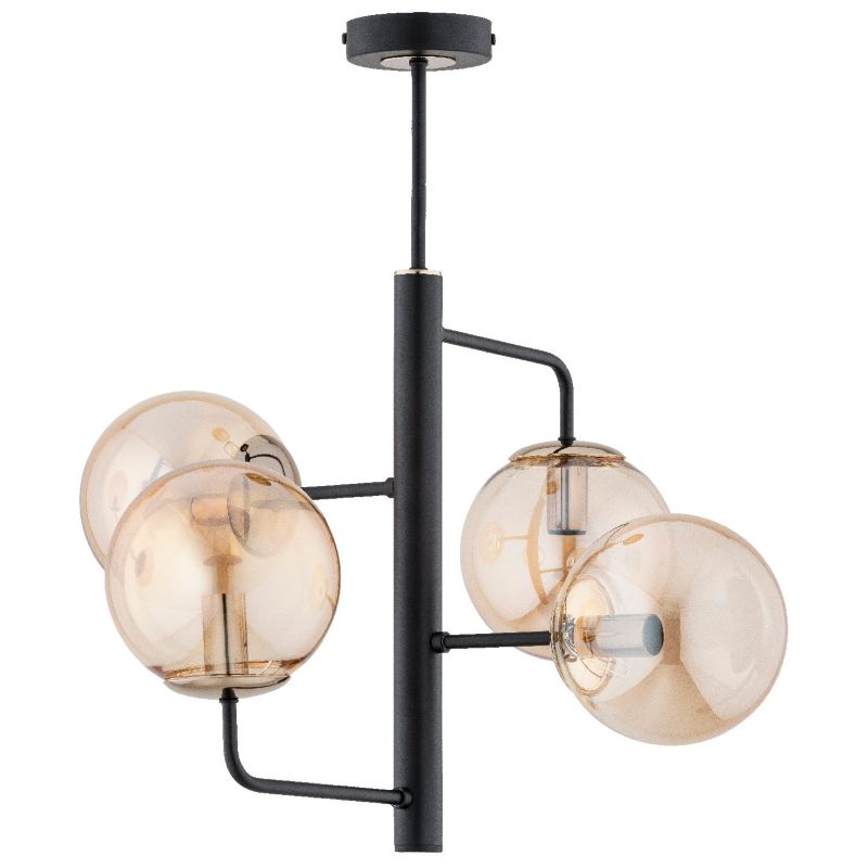 Lampa wisząca Alfa LAMUR czarno-bursztynowy-złota 4xE14x10W wym:55x52x52cm IP20 -1 szt.