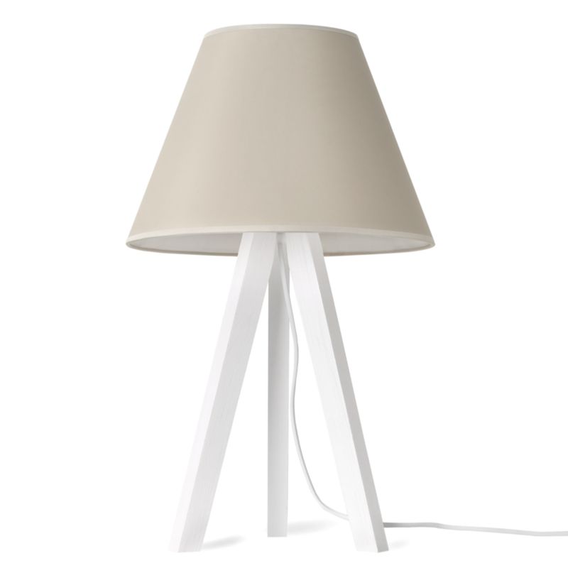 Lampa stołowa nocna trójnóg biały Light Home Gaja 1x E27 60W abażur średni beżowy 1szt.