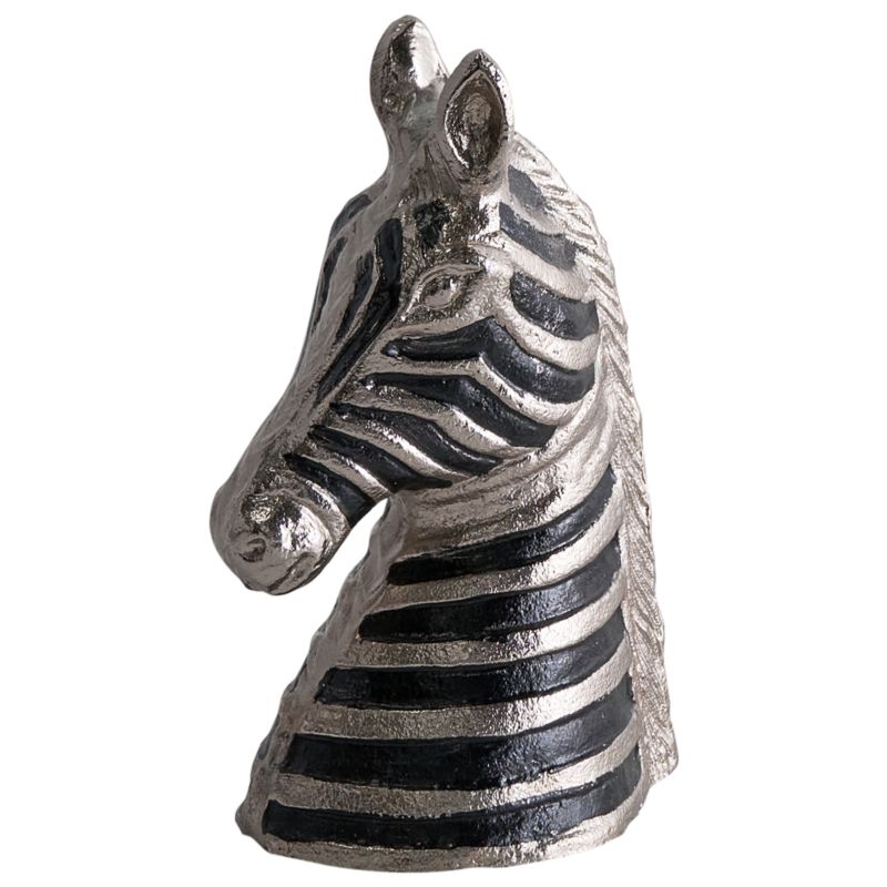 Figurka dekoracyjna Zebra Zagora Metal Czarny/ srebrny 1 szt.