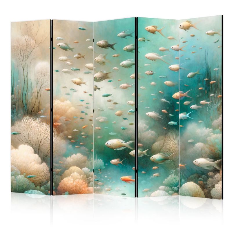 Parawan Muralo Akustyczny Lazurowa Akwarelowa Rafa Koralowa Ocean 225x172cm 1 szt.