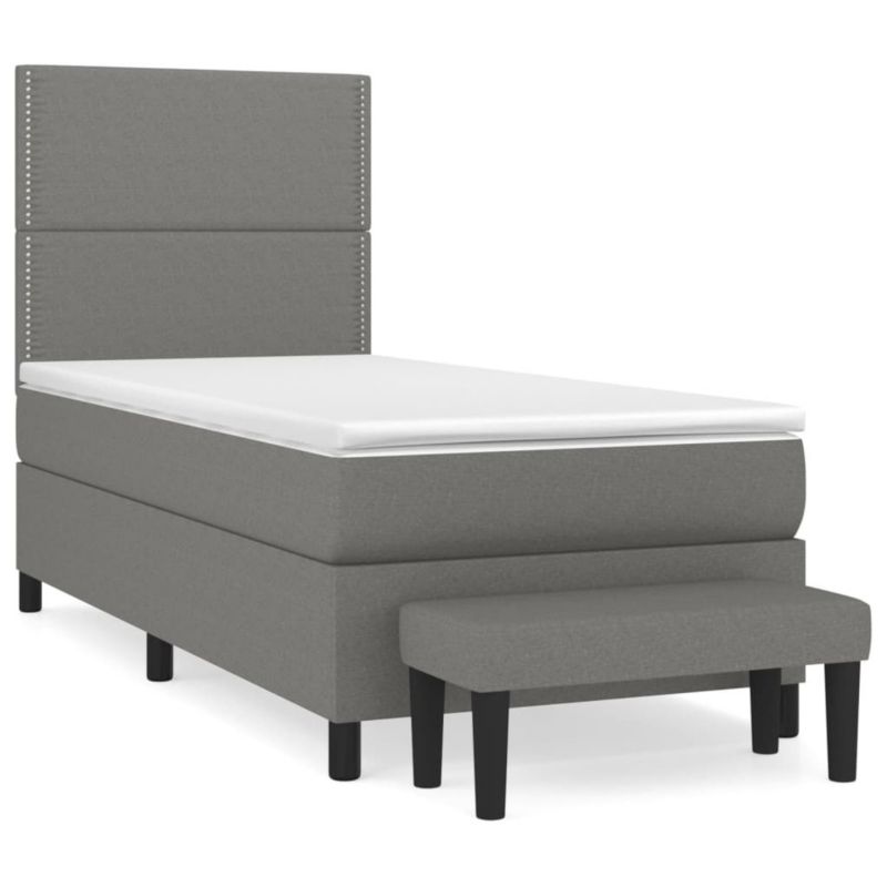 Łóżko kontynentalne WaszeMeble 100x200 cm ciemnoszara WM-3136494 1 szt.