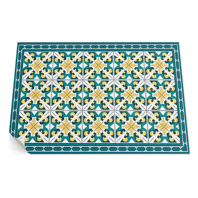 Winylowy Chodnik Zewnętrzny ArtPrintCave 100x150 cm Geometryczne romby kolorowe kafelki 1 szt.