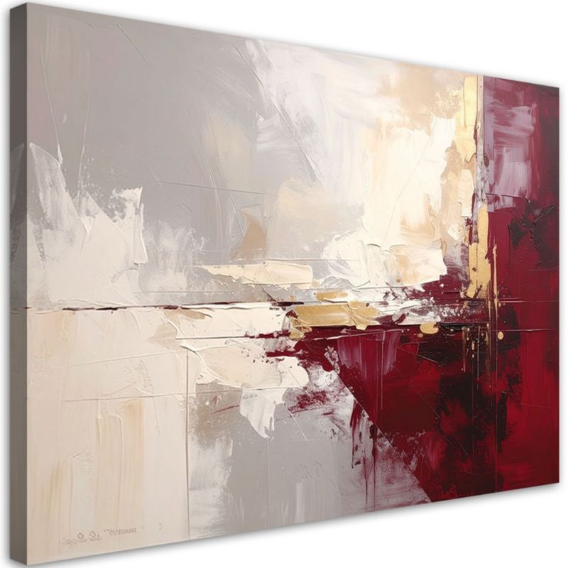Obraz do salonu sypialni kuchni biura loftu Feeby Bordowa beżowa 90x60cm 1szt