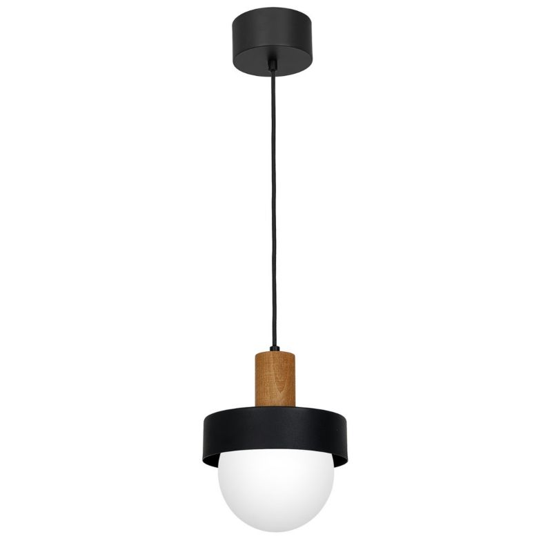 Lampa wisząca Luminex Canan czarny matowa-jasne drewno-biała wym: 110 x 20 x 20 cm 1xE27 x 15W 1 szt.