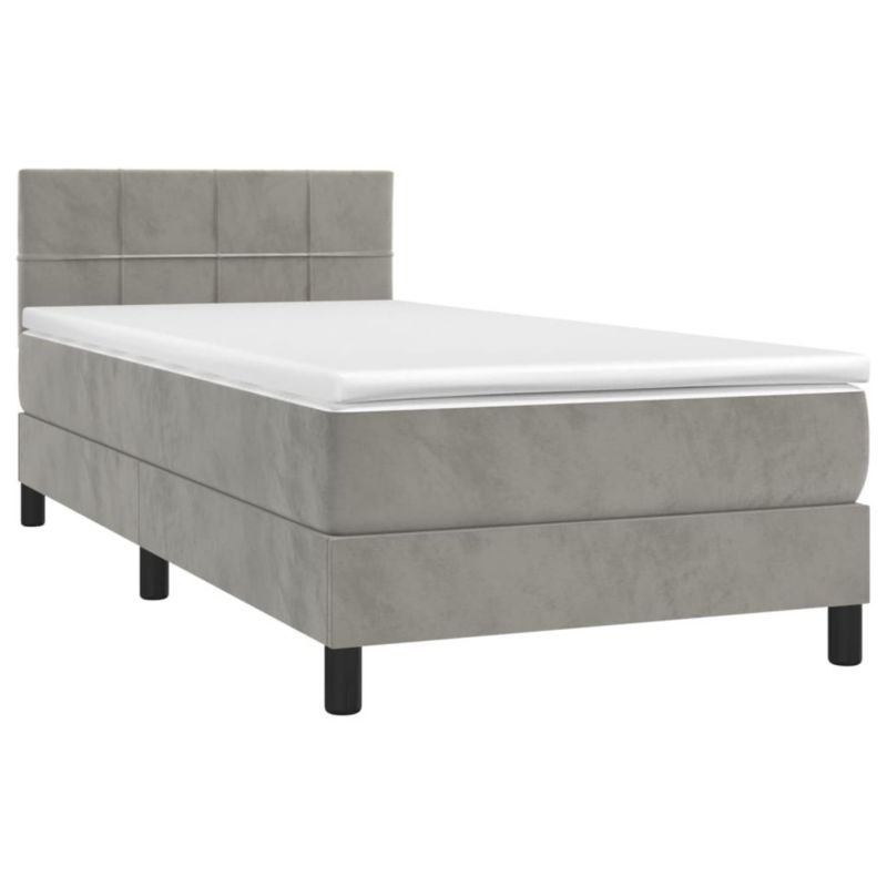 Łóżko kontynentalne WaszeMeble 90x190 cm szare WM-3134375 1 szt.