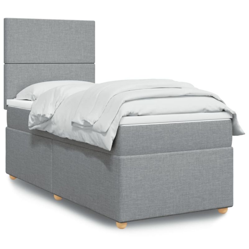 Łóżko kontynentalne WaszeMeble 100x200 cm jasnoszare WM-3291184 1 szt.
