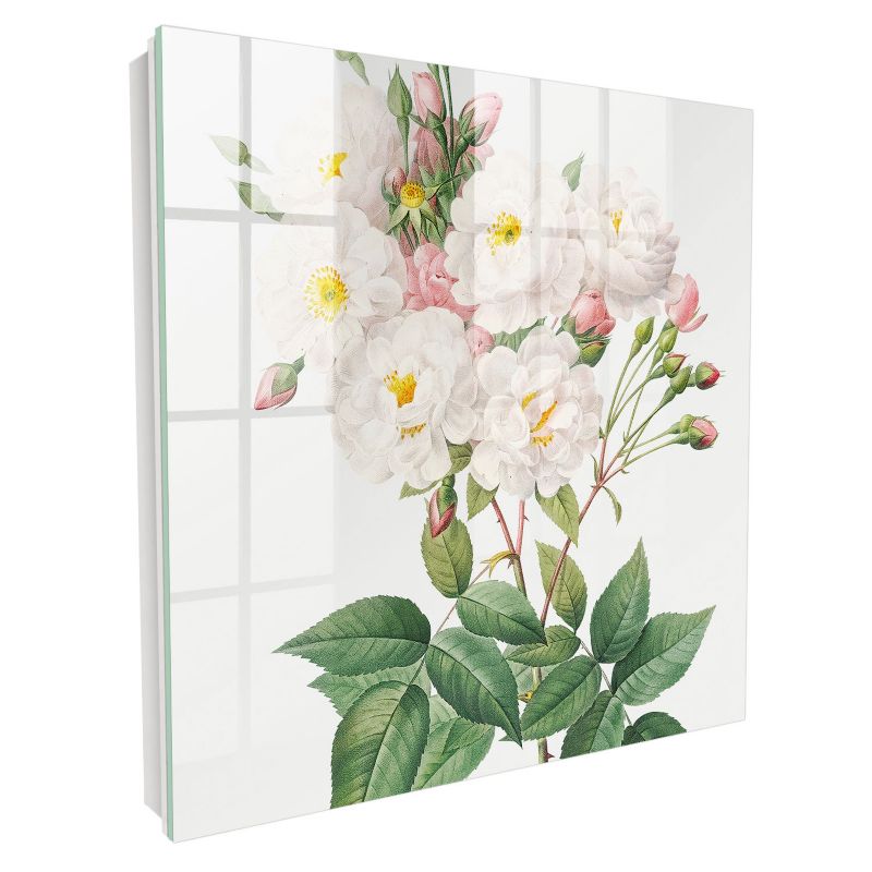 Szklana Szafka Na Klucze Tulup 30x30 cm Kwiatowy urok 2 - Biała - Otwierana na lewo 1 szt.