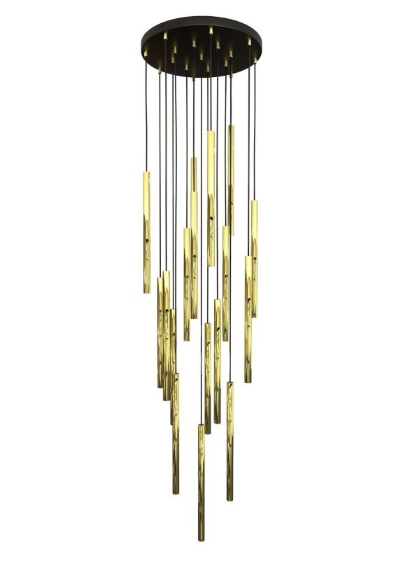 Lampa wisząca Emibig Selter złoto-czarna wym: 180 x 45 x 45 cm 17xG9 x 8W 1 szt.