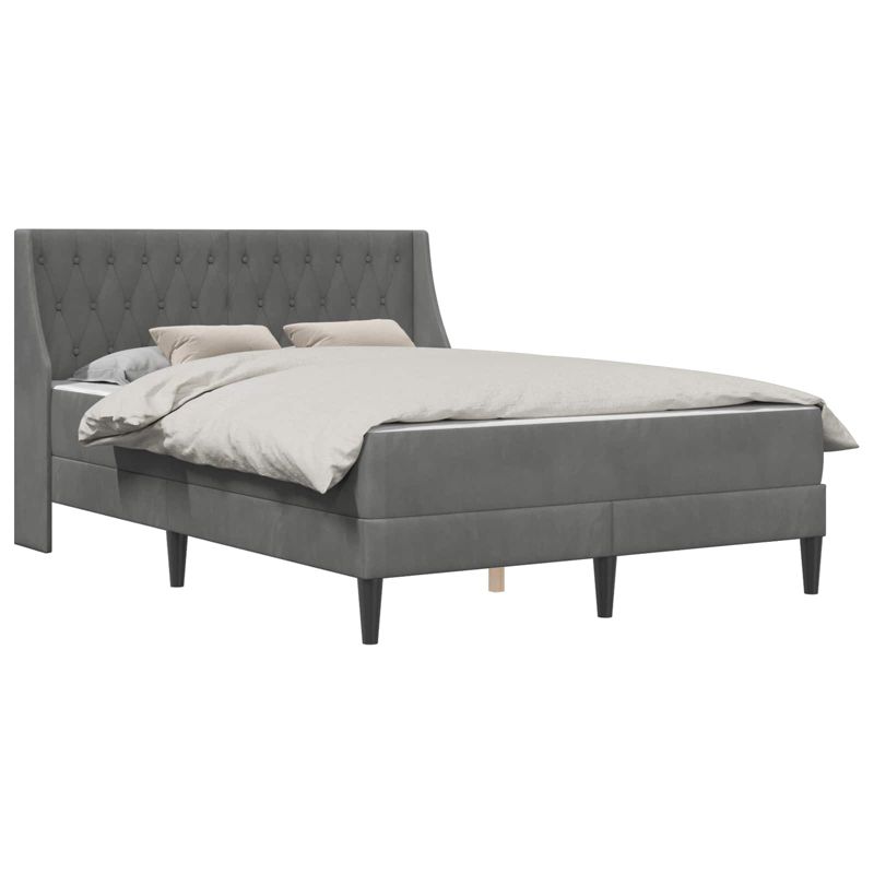 Łóżko Kontynentalne WaszeMeble z Materacem 120x190 cm Szare WM-3414784 1 szt.