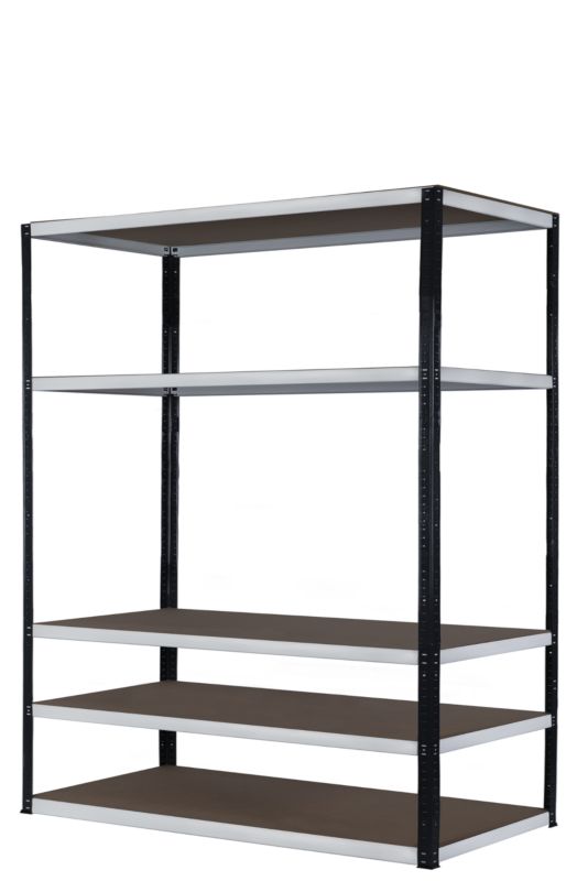 Regał metalowy MODO24 magazynowy stojak grafitowo-biały helios 180x180x45cm 5 półek po 175 kg 1 szt.